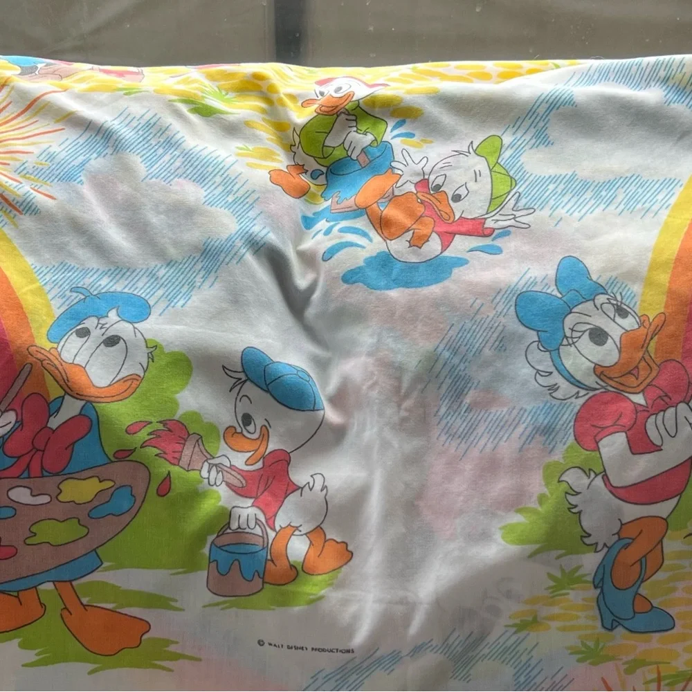 Vtg Twin Disney Pacific Mickey Mouse‎ Set of 3, Pillowcase, Fitted, & Flat Sheet